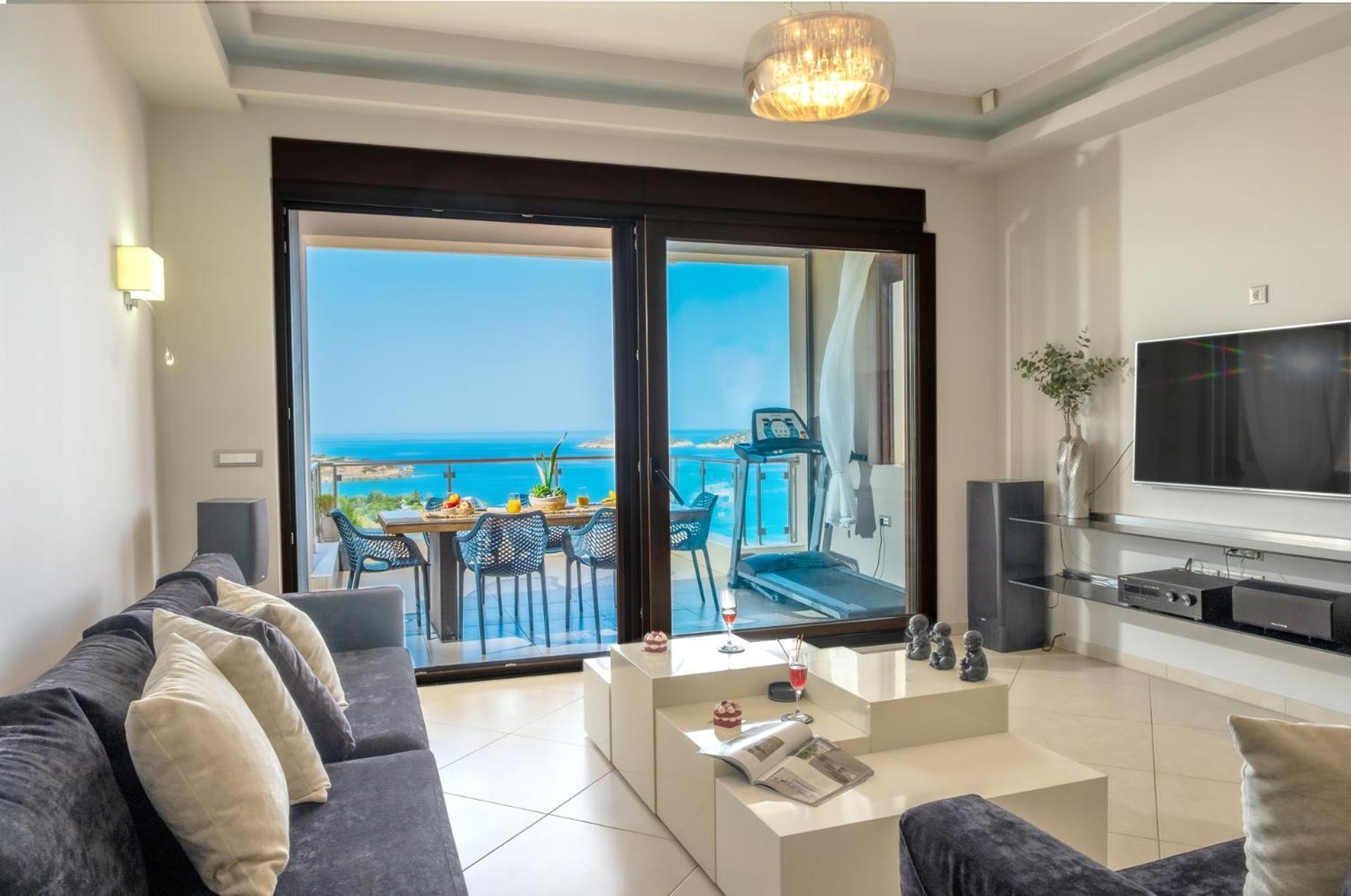 Thea Panoramic Sea View Apartment Agios Nikolaos  Bagian luar foto