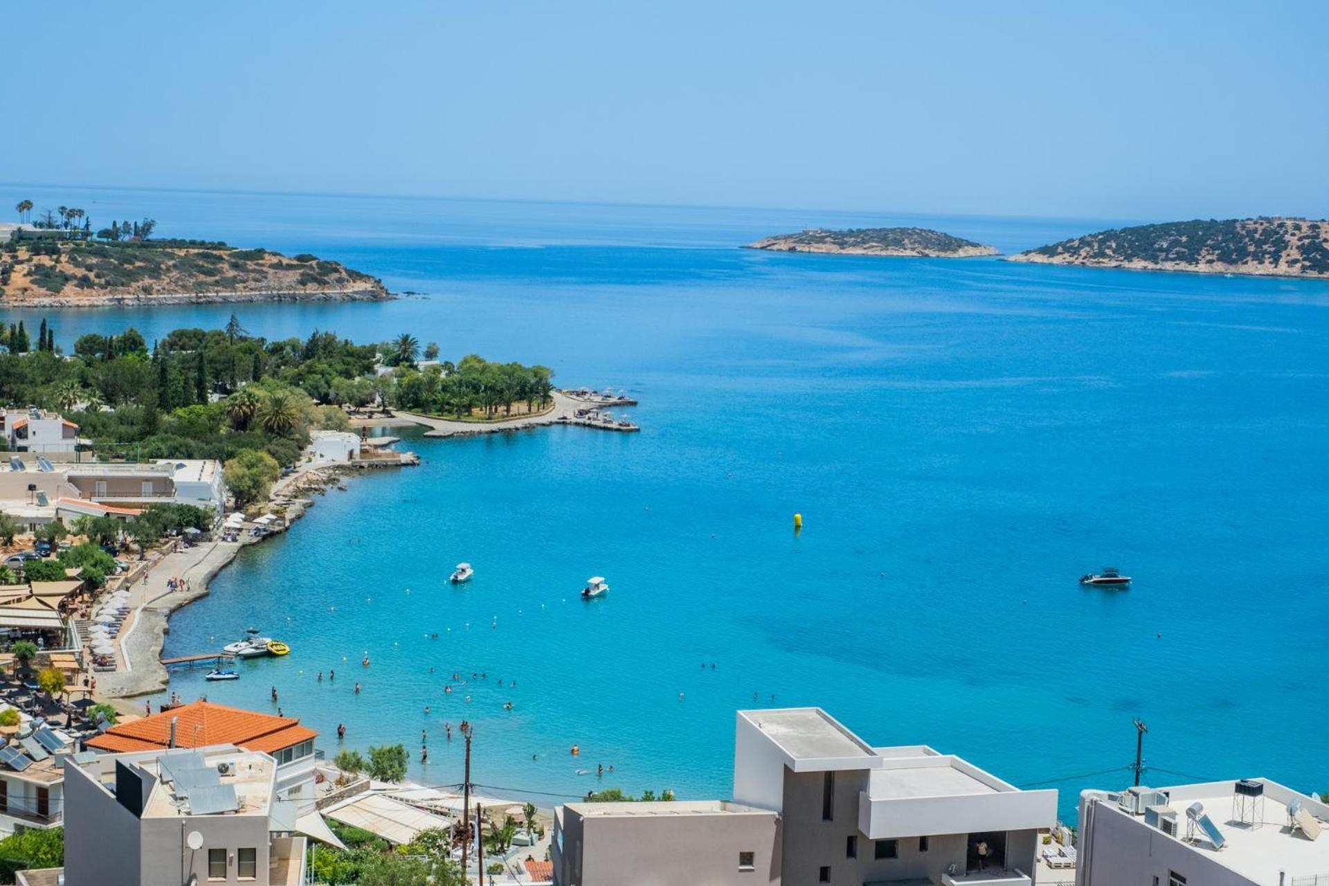 Thea Panoramic Sea View Apartment Agios Nikolaos  Bagian luar foto